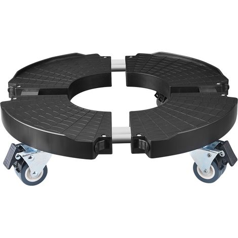 Support de plantes réglable avec roulettes 40-48 cm, plateau de plantes roulant noir à 360 °, pour intérieur et extérieur, maison et jardin. (1/5)