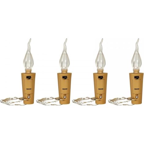 LED Light for Wine Bottle Stoppers, 4 Pieces Copper Wire Wine Bottle with Cork for Wedding, Christmas Party, Bar Decoration, Mason Jar (1/5)