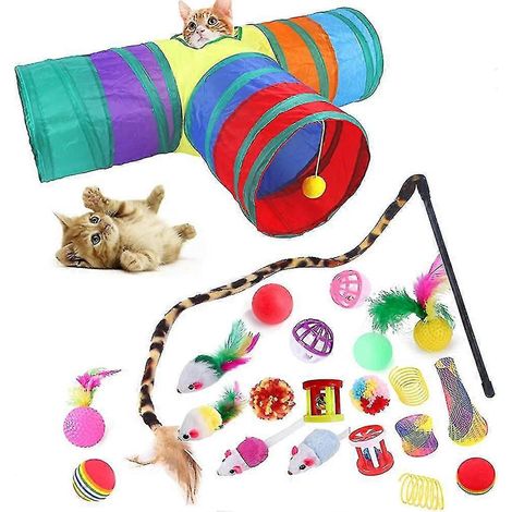 Cat Toys 22 Pcs Interactive Cat Toys Kitten Toys -cat Tunnel Toys Set For Indoor (1/5)