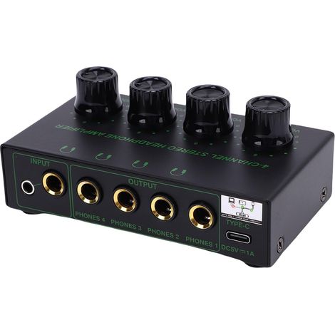 Amplificateur de Casque - Amplificateur Audio Stéréo en Métal à 4 Canaux (1/5)