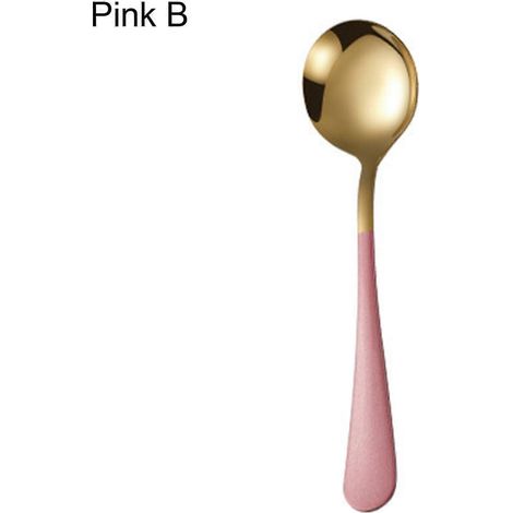 Cuillères à soupe antirouille faciles à nettoyer en acier inoxydable coloré et polyvalent pour la cuisine ZUKPink (1/5)