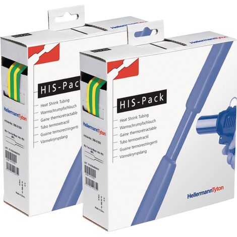 HellermannTyton 300-31907 Termoretraibile senza colla Verde, Giallo 19.10 mm 9.50 mm Restringimento:2:1 5 m