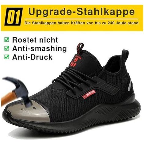 Scarpe antinfortunistiche da uomo e da donna – Puntale in acciaio – Ultraleggere e traspiranti – Antiscivolo per ambienti di lavoro bagnati – Taglia 43EU (1/5)