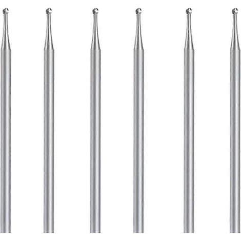 Ensemble de 6 limes à boule, limes à boule à tige de 3/32 de pouce, foret à sculpter les bijoux (1,8 mm) (1/5)