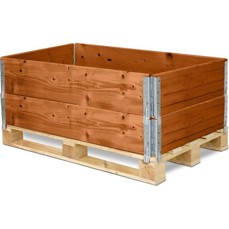 Garronda cadre en bois pour palette boîte de rangement en bois cadre en bois (sans palette) Marron 2 Pièce 120x80x20 cm GD-0096