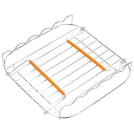 Filiyano-Grille de cuisson carrée polyvalente de 20 cm (8 pouces) pour friteuse à air chaud en acier inoxydable avec brochettes et plateau de cuisson. (1/2)