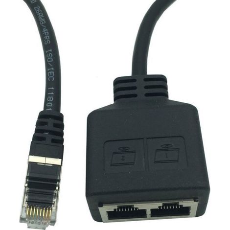 Câble répartiteur Ethernet RJ45 - Adaptateur mâle à 2 femelles Professionnel - Bureau et domicile (1/5)