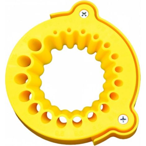 Affilapunte a 19 fori, accessorio per smerigliatrice angolare elettrica, affilapunte manuale, adatto per punte da trapano da 3,5 a 12,5 mm (giallo).