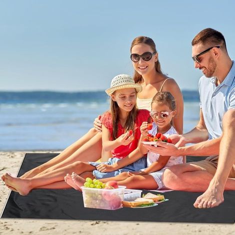 Mini manta de picnic, Alfombra de playa pequeña, 70 x 110 cm, Manta de playa, Gadget, Ultraligera, Manta de playa sin arena, Impermeable y (1/5)