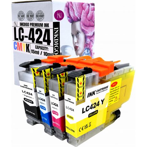 Inkdigo LC424 Tinte kompatibel mit Brother DCP-J1200DW und DCP-J1200W TÜV-zertifiziert (1/5)