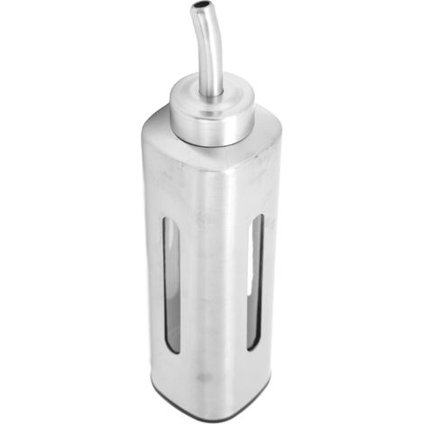 Olivenölspenderflasche aus Edelstahl 304, Essigkaraffe mit Ausgießer, transparentem Sichtfenster, für den privaten und gewerblichen Gebrauch, Typ 2 (1/5)
