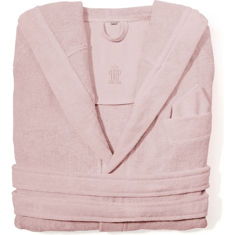 Accappatoio Con Cappuccio E Tasche In Spugna Mod. Joy Tinta Unita Rosa, misuraM-LcoloreRosa (1/4)