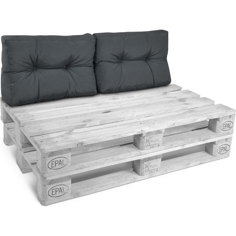 Beautissu – Coussins de dossier pour palette 60x40cm – 100% polyester – Épaisseur 10-20cm – Confort intérieur et extérieur – Lavage à la main