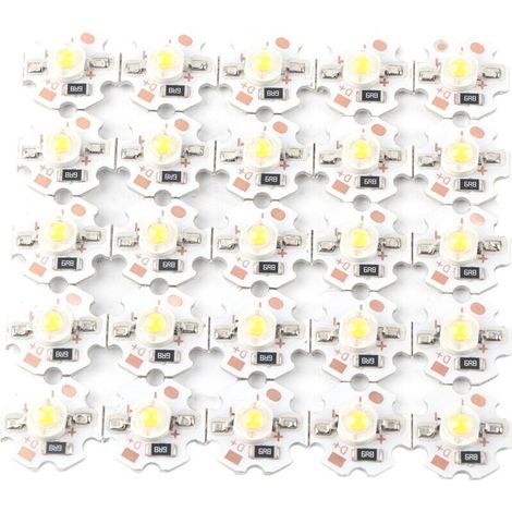 25Pcs LED Perles De Lampe 5V LED Puces 200LM 1W Haute Puissance SMD LED Lampe Puce Ampoule pour Home Studio Exposition Foodlight/Spot Ampoule Remplacement(Blanc chaud 3000-3200K) (1/5)