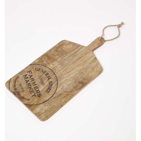 HOMESCAPES Vintage Wooden Cutting Board Cheese Appetizer Board (1/5)
