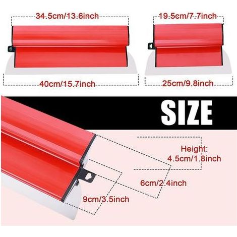 Spatule Enduit Lissage Set, Lame à Lisser en Acier Inoxydable Béton Lisseuse Enduit Couteau à Enduire, Manche en Forme de Z, pour le Plâtrage de Plafond et Mur (25 Cm+40 Cm) (A) (1/4)