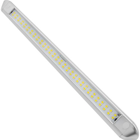 Éclairage LED Extérieur pour Camping Car, Réglette LED 12V 55CM Argent, 6000K Blanc Froid, IP66 Étanche, Lampe de Auvent pour Caravane, Fourgon Aménagé (1/5)
