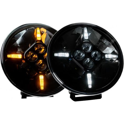 Set aus 2 LED-Scheinwerfern, mit DRL (Tagfahrlicht), weiß-gelbe Farbe, Ø 218 mm, 12–24 V, 120 W, für Jeep, Lkw, Traktor