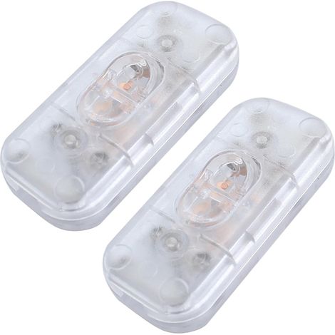 2 Pièces Interrupteur Lampe de ChevetInterrupteur Bipolaire,pour Lampe de Table,Lampe de Chevet,60x26x15(Transparente) (1/4)