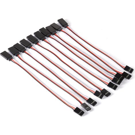 10 câbles d'extension servo 150mm pour Futaba JR mâle à femelle, lot de 10 (1/5)