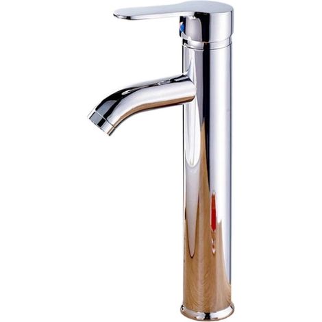 Robinet de lavabo monotrou en laiton massif avec bec long, finition noire mate pour lavabo de salle de bain (1/5)