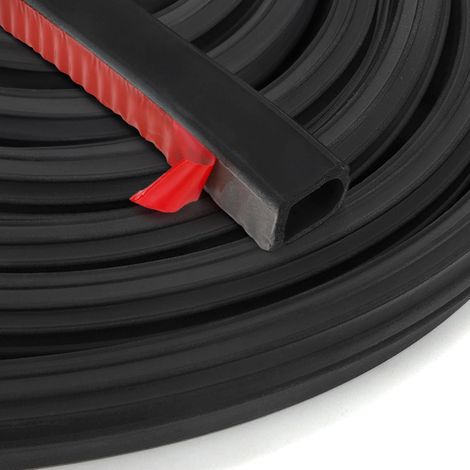 Joint d'étanchéité en caoutchouc en forme de D de 6 mètres (19,6 pieds) pour portières de voiture, joint auto-adhésif de 19 mm de large x 25 mm de haut (1/5)