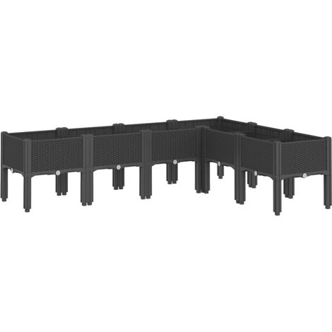 Maison Exclusive - Pflanzkasten mit Beinen Schwarz 160x120x42 cm