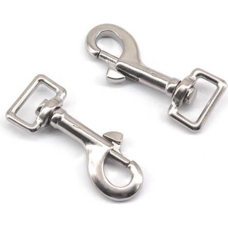 Lot de 2 mousquetons à œillet pivotant de 107 mm en acier inoxydable 316 à extrémité unique pour laisse de chien, porte-clés, cordes de bateau et cages (1/5)