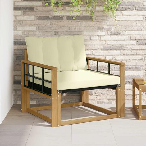 vidaXL Conjunto de sofás de exterior Blanco y Crema (1/5)