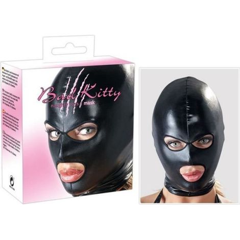 Cagoule - Ouverture Bouche et Yeux - Matière Wetlook - Noir - 1 Pièce
