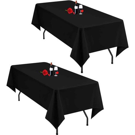 Nappe - Polyester - Rectangular - 153x260 cm - Negro - 2 Unidades (1/5)