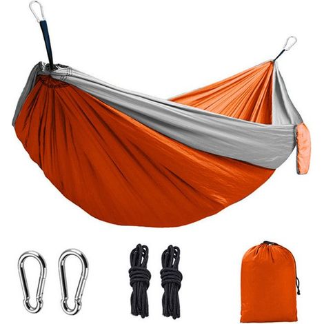 Portable 270x140cm Nylon Camping Hammock - Double & Lightweight for Hiking/Travel - Foldable Outdoor Hanging Bed for Garden/Backyard (1/5)