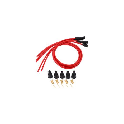 Câble d'allumage automobile, 1 m, haute qualité, rouge, silicone, kit de câble d'allumage pour bougies, pour voitures 4 cylindres, 8 mm (1/2)