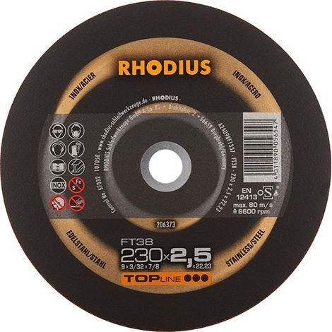 Rhodius FT38 206373 Kit dischi da taglio 25 pz. Acciaio inox, Acciaio (1/2)