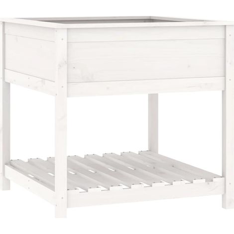 Maison Exclusive - Pflanzkübel mit Ablage Weiß 82,5x82,5x81 cm Ma
