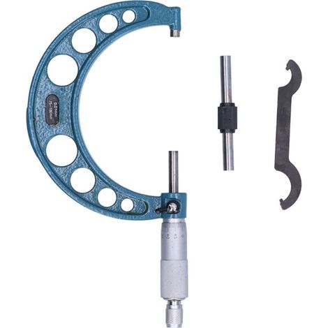 Micromètre extérieur, outil de mesure d'épaisseur de haute précision en acier inoxydable, avec clé, 0,01 mm 75-100 mm (1/5)