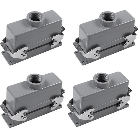 4X Rectangulaire H24B-He-024-1 Connecteurs à Usage Intensif Puissance 24 Broches Ligne de Noyaux Pieds à Vis 16A 500V Prise D'Aviation Prise,139X43X72mm (1/5)