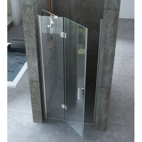 Box Doccia 8mm Nicchia Anta Battente Parete Fissa Cristallo 80 90 100 110 120 140 - Misura Box Nicchia 80 (1/4)