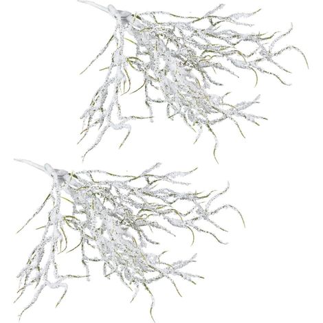 2 Plantes D'Imitation Plante Succulente Branches De Pin Artificielles Dracaena Support De Plante Artificielle Branches De Saule Frisé Artificielles pour Halloween Tubes De Neige (1/5)