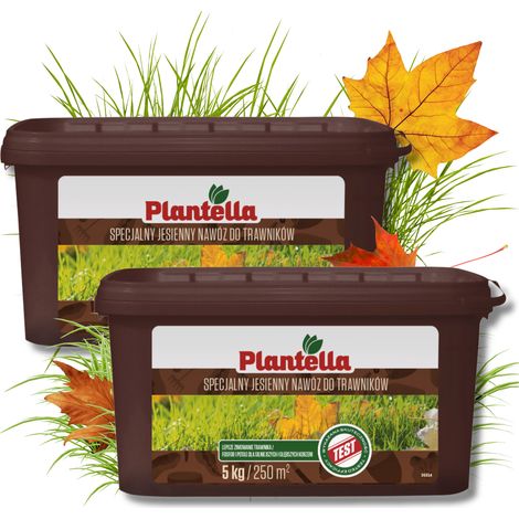 PLANTELLA Universal-Herbstdünger für Rasenflächen, Phosphor, Kalium, 5 kg x 2