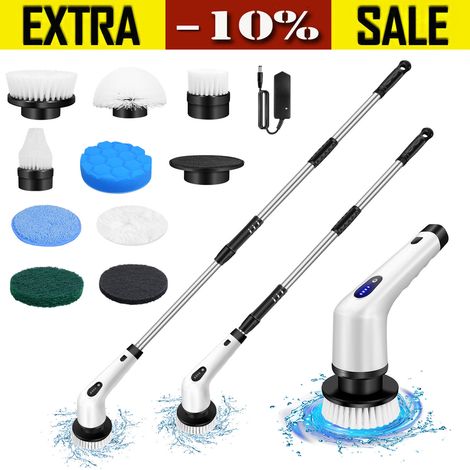 Electric Spin Scrubber Turbo Scrub Cleaning Brush Cordless Chargeable 10 Heads (1/5)