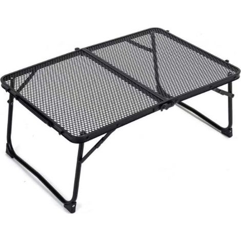 MINKUROW Mini tavolo da campeggio, tavolino da caffè, tavolo da esterno, pieghevole, scrivania, leggero, custodia, campeggio, all'aperto, attrezzatura da campeggio, acciaio, nero (1/5)