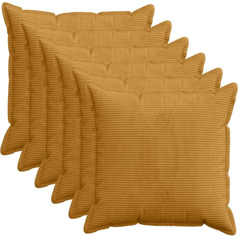 Funda de almohada 6 uds. HOUTEN Amarillo 60 x 60 cm pana vidaXL