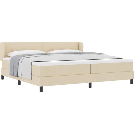 Maison Exclusive - Letto a molle con testiera Crema 200 x 200 cm Tessuto (1/5)
