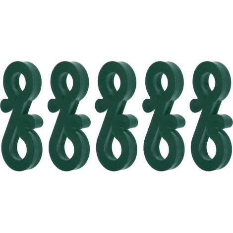 100 attaches lumineuses de Noël imperméables antigel réutilisables en plastique crochets gouttière et crochets S pour guirlandes lumineuses extérieur vert foncé (1/5)