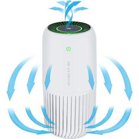Air Purifier for Home Bedroom,Air Purifier with True HEPA Filter with UV-C Light, Mini Air Purifier Removes 99.97% Smoke Allergens Dust, Air Purifier for Car and Office (White) (1/5)