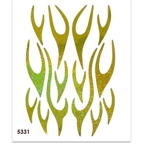 Adesivi Stickers Midi Fiamme Giallo Glitter 35 x 25 cm (1/4)