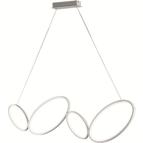 Lampada a sospensione Led RICE 107 cm in metallo e diffusore in acrilico Bianco (1/3)