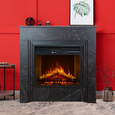 Elektrischer Kamin Limbiate, Heizfläche 30 m2, Leistung (kW) 0,9/1,8, Innenbereich, 96x35x96h cm Schwarz (1/5)