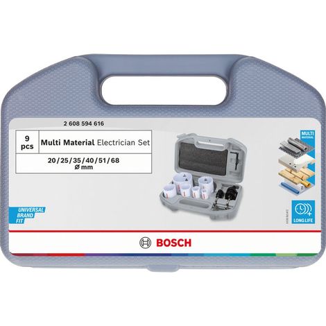 Bosch Lochsägen-Set mit Gewinde Multi Material, 20 25 35 40 51 68 x 40 mm